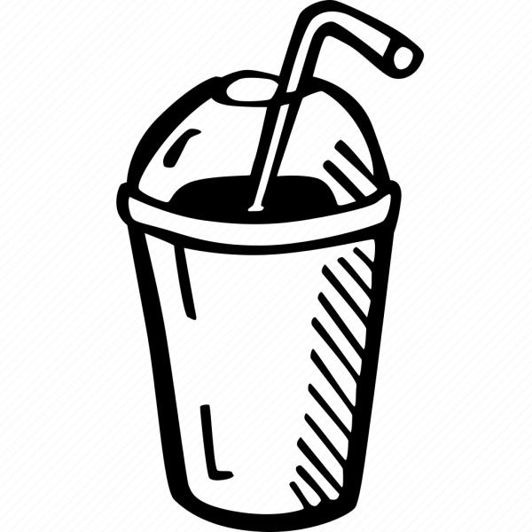 Стакан с трубочкой силуэт