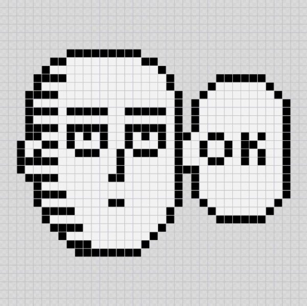 Пиксель арт черно белый