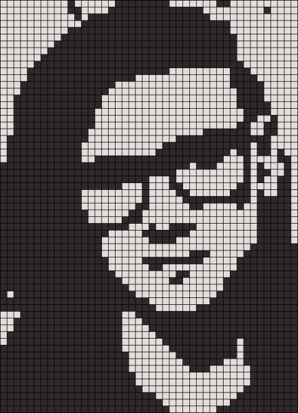 Пиксель арт черно белый
