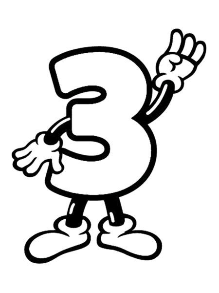 Цифра 3 раскраска