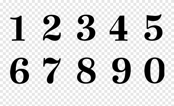Белые цифры на черном фоне