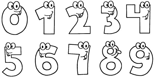 Веселые цифры для раскрашивания