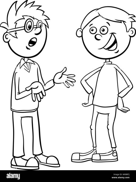 Два мальчика раскраска для детей