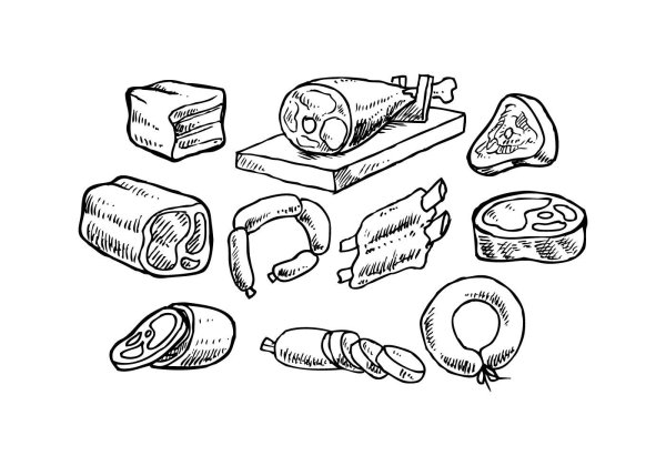 Колбаса раскраска