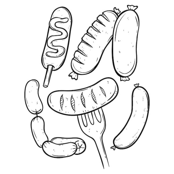 Колбаса раскраска