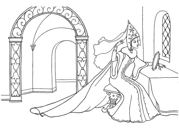 Русская красавица раскраска