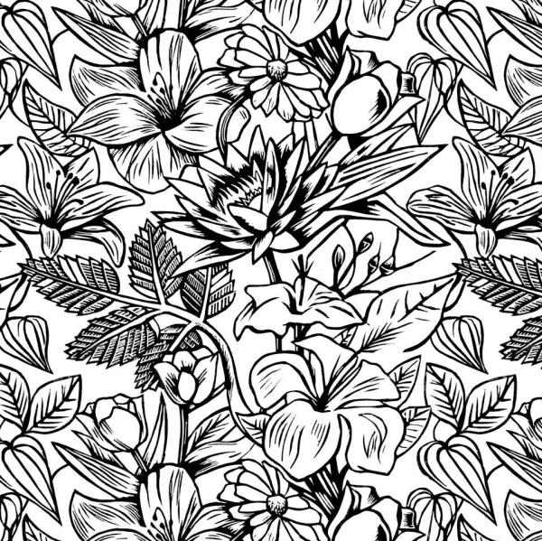 Мелкий растительный узор