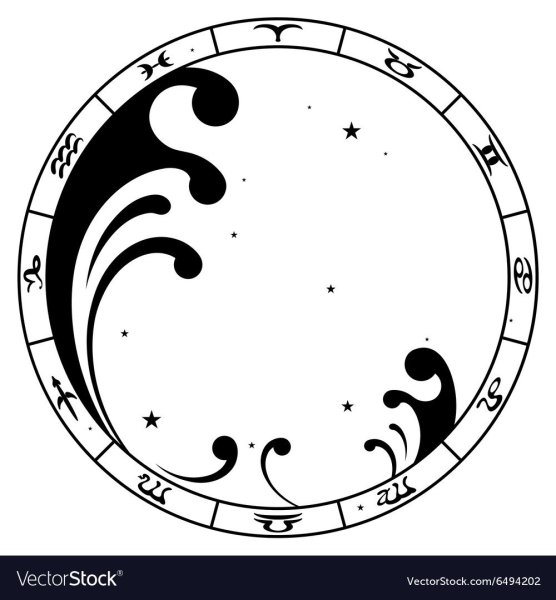 Водолей знак зодиака вектор чб