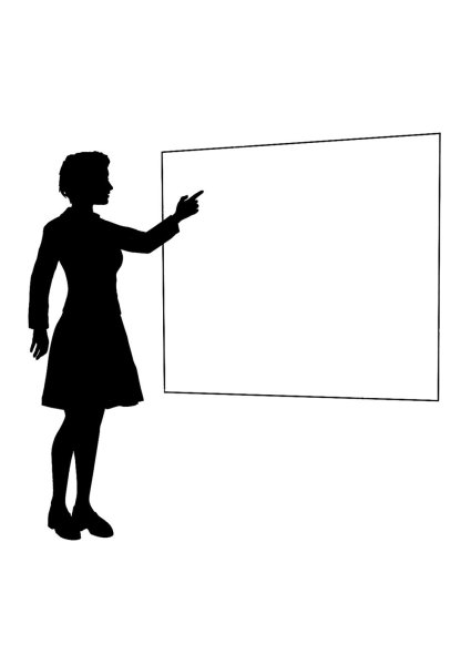 Силуэт учителя с указкой