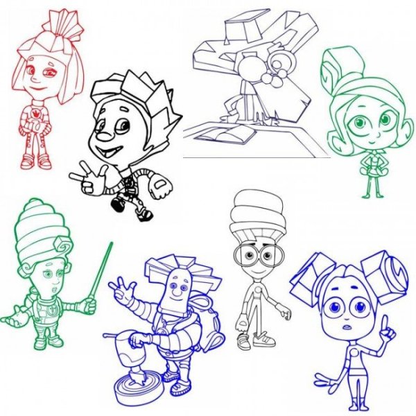 Фиксики разукрашка Нолик