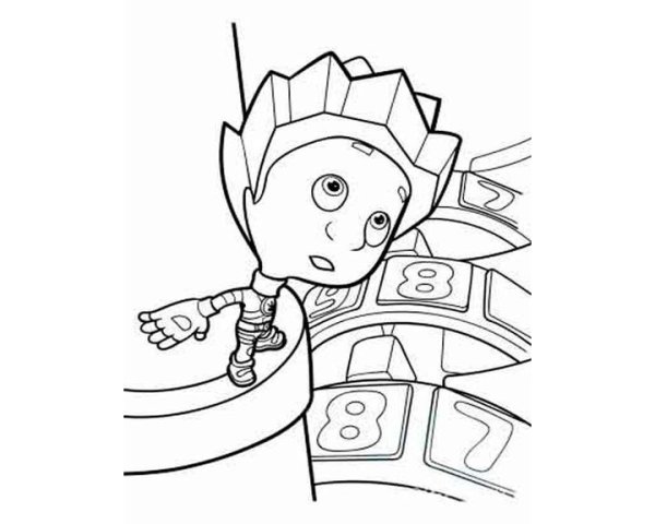 Раскраска Фиксики профессор Чудаков