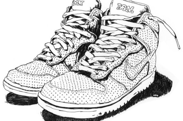 Черно белая кроссовки для распечатки