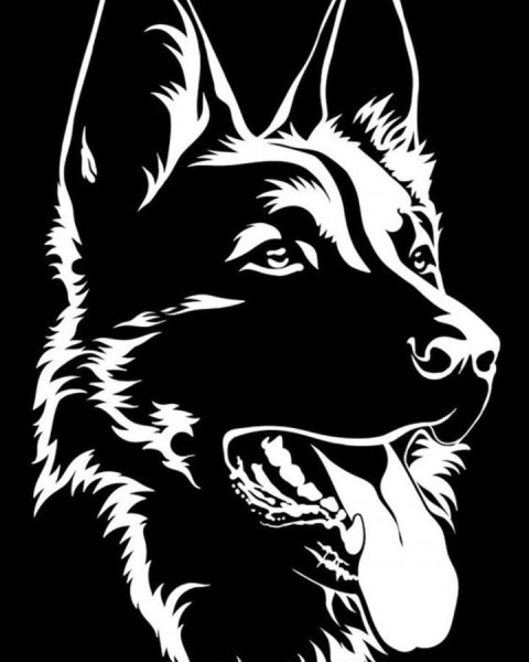 Овчарка трафарет