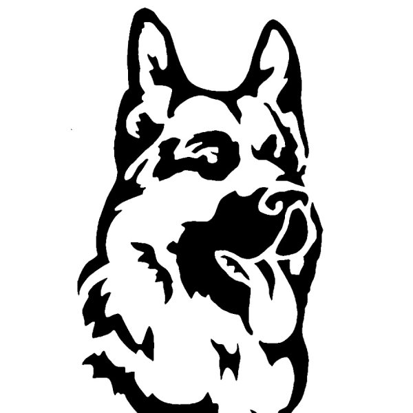 Трафарет немецкой овчарки