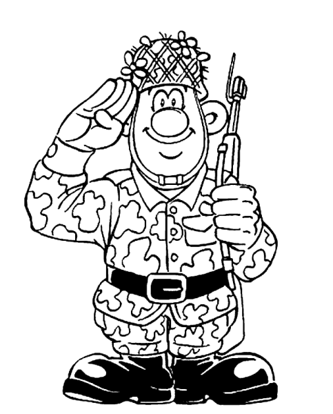 Солдат раскраска