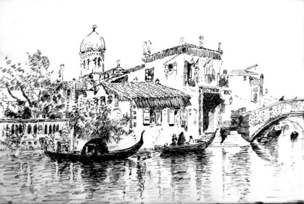 Венеция Графика черно-белая