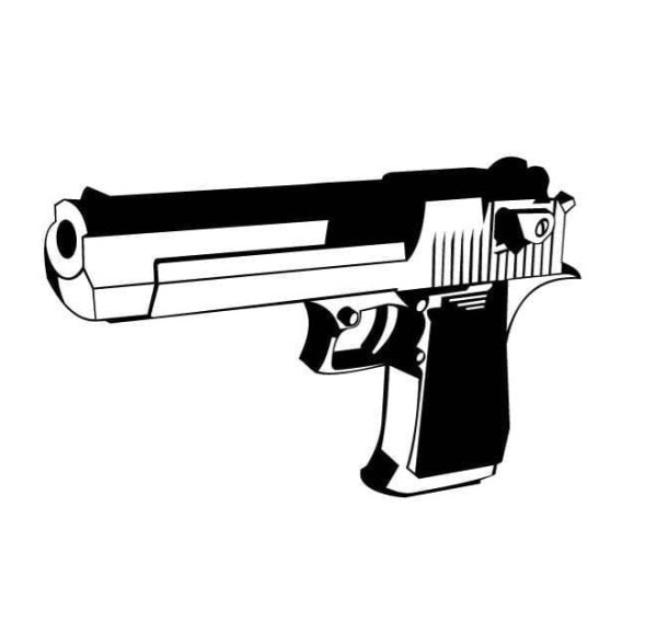 Пистолет черно белый