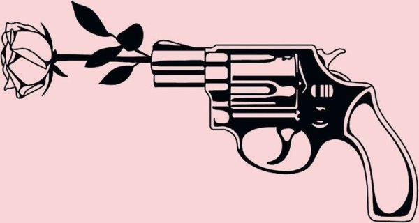 Револьвер черно белый