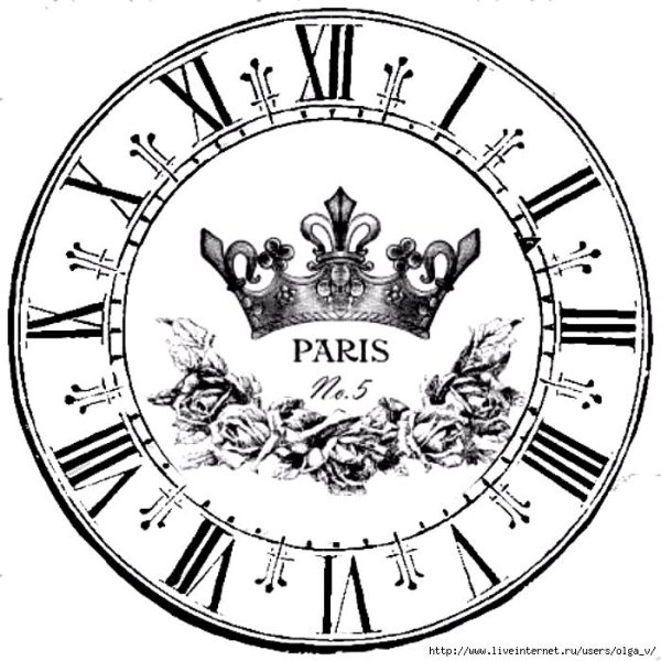 Циферблаты для часов черно-белые для декупажа