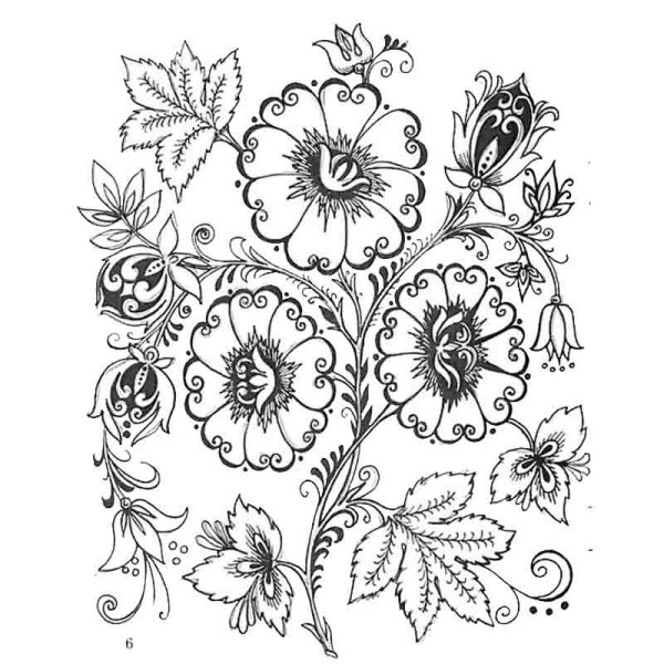 Хохлома черно белая