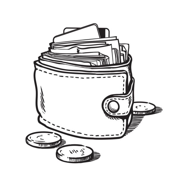 Кошелек черно белый