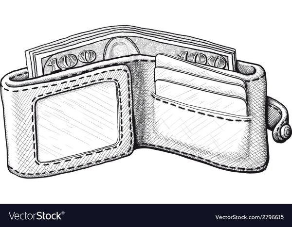 Раскраска кошелек для детей