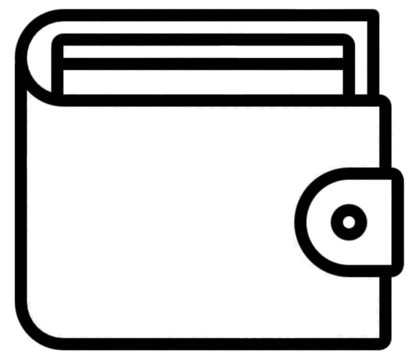 Кошелек черно белый