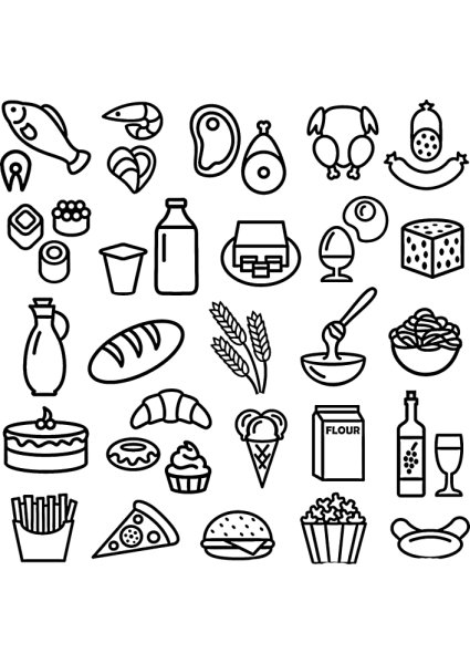 Раскраска еда