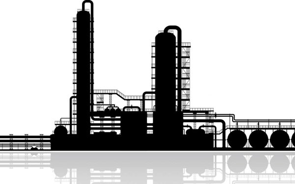 Нефтеперерабатывающий завод вектор