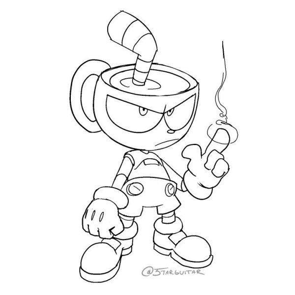 Раскраски из игры капхед