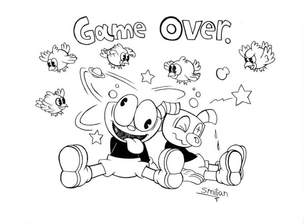 Cuphead раскраски для мальчиков