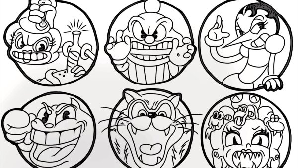 Раскраска Cuphead боссы