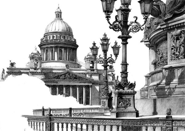 Городской пейзаж Графика