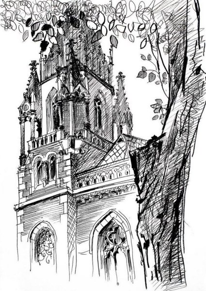 Развалины архитектура Рим Греция рис карандаш