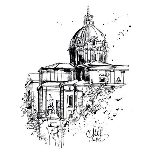 Архитектура черно белая Графика