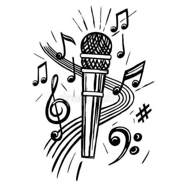 Трафарет Нота микрофон