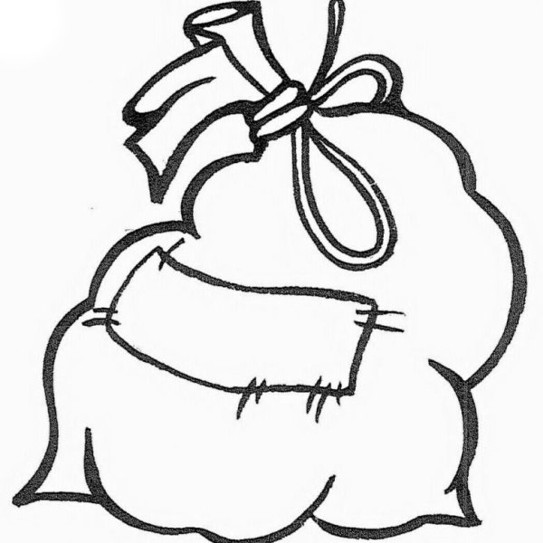 Мешочек с деньгами черно белая