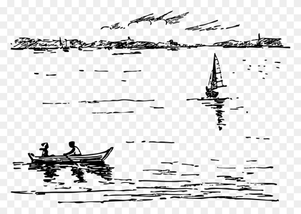 Лодка в море Графика