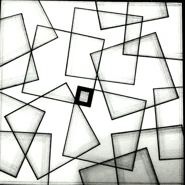 Композиция из линий в квадрате