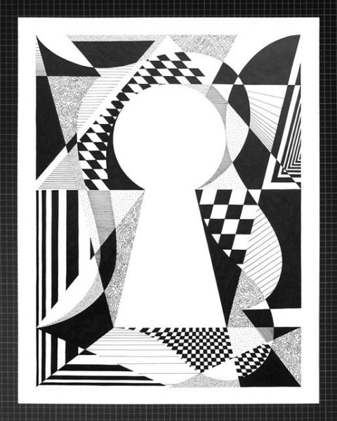 Графическая композиция из геометрических фигур