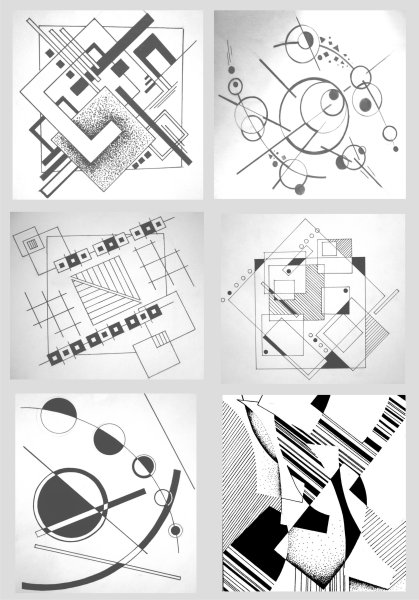 Композиция из линий и пятен