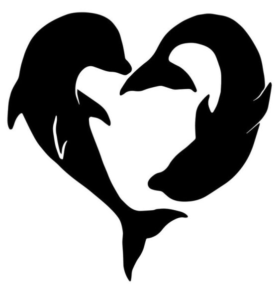 Трафареты для декора дельфины