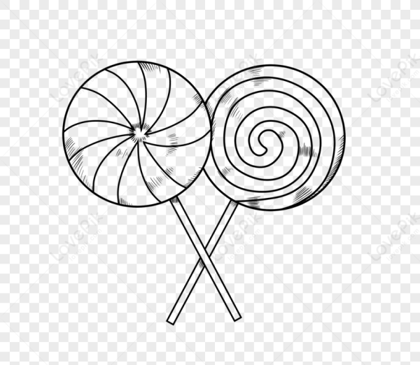 Леденец на палочке контур