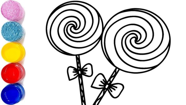Раскраска леденец на палочке