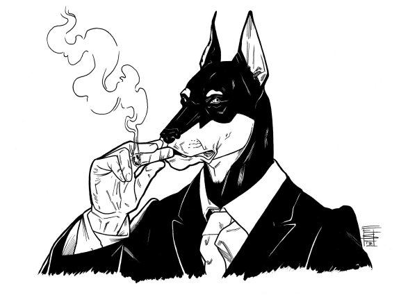 Доберман арт