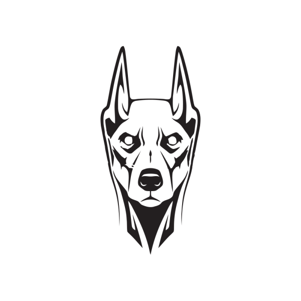 Тату Доберман лайнворк