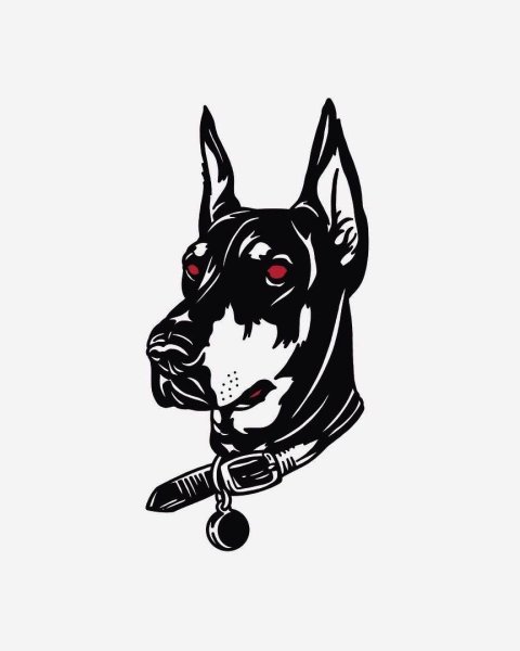 Блэкворк Доберман