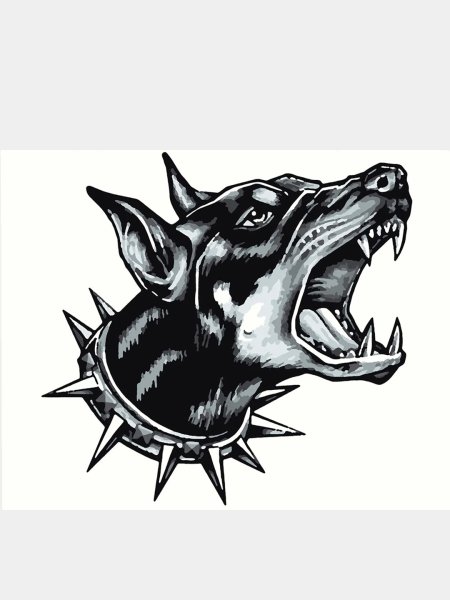 Доберман тату эскиз