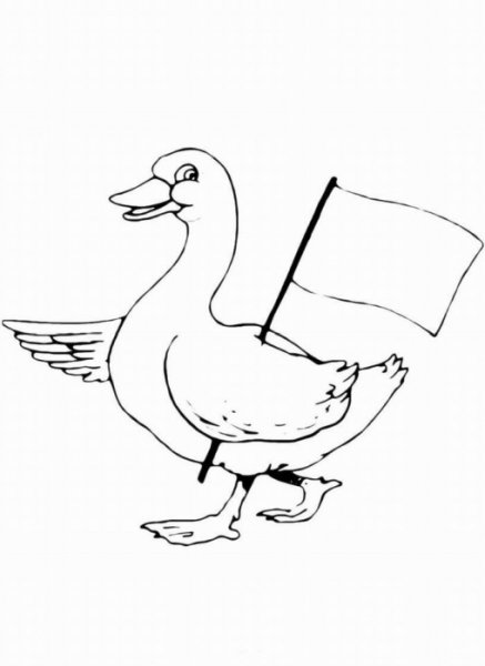 Раскраска Гусь гусыня гусята