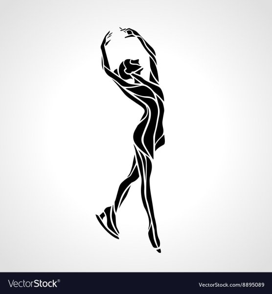 Фигуристка силуэт из линий